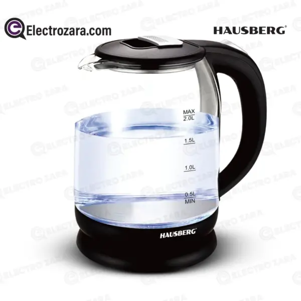 Hausberg HB-3616 Bouilloire Electrique en verre 2 Litres (1800 W, 220-240V & 50/60 Hz)