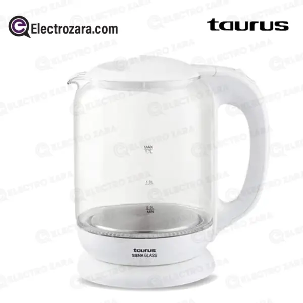 Taurus SIENA GLASS Bouilloire Siena Glass en Verre Blanc 1,7 Litres (2200W)